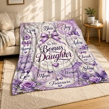 Bonus Daughter Love Quote Coral Fleece Blanket Family Gift