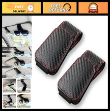 2Pcs Magnetic Sunglass Holder Clip for Car Visor, Leather Eyeglass Hanger Tick
