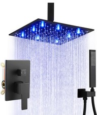 Shower Faucets Sets Complete Ceiling Mount 12 Inch LED Shower Head System