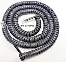 5Pk Charcoal Gray 25Ft Phone Long Handset Cord Vertical Edge Thomson GE InterTel