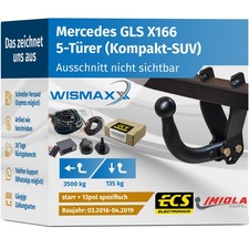 ANHÄNGERKUPPLUNG starr passt für Mercedes GLS X166 16-19 +13pol E-Satz ECS ANHÄNGERKUPPLUNG starr passt für Mercedes GLS X166 16-19 +13pol E-Satz ECS
