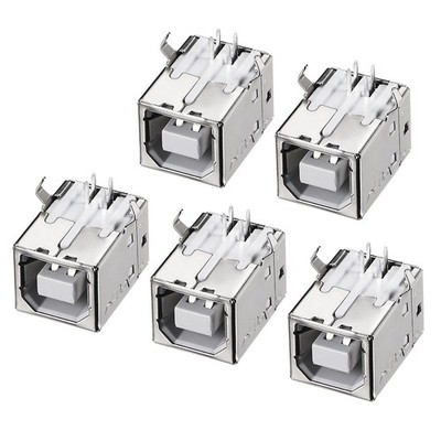 PCB USB Connector Type-B Female Jack 90 Degree DIP Printer Port 5Pcs