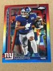 2025 Topps Chrome Malik Nabers Red White & Blue Refractor Card 225