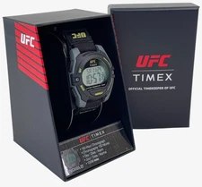 New Timex Indiglo UFC Edition Small Youth Sized Sports Gray Watch w/ Black Strap