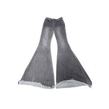 We The Free People Just Float On Flare Jeans Black Button Fly Raw Hem W29x L30