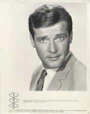 Roger Moore The Saint ITC Logo Original 10x12 Photograph Rare Oversized Stamped