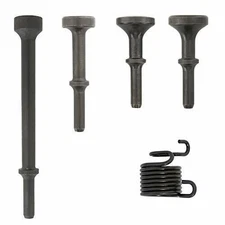 5Pcs Smoothing Air Hammer Tool Kit Pneumatic Chisel Bits Accessories With Spring