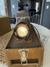 Vintage Argus 200 Slide Projector Tested Turns On 4 Inch Anastigmat Lens Case
