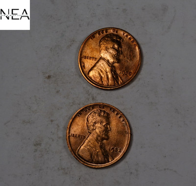 1930+1932 Lincoln Wheat Penny Cent Set/Lot ~ Choice BU++ Red  ~ ZWL212