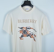Burberry Embroidered Detail Short Sleeve T-Shirt Cream XL