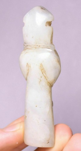 7.5cm China Hongshan Culture Old Jade Carve Dynasty Palace People Amulet Pendant - Picture 6 of 6