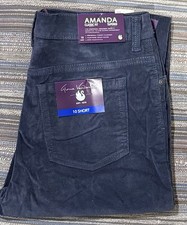 Gloria Vanderbilt Women's Amanda Classic Fit Tapered Corduroy Grey Slate Sunrise