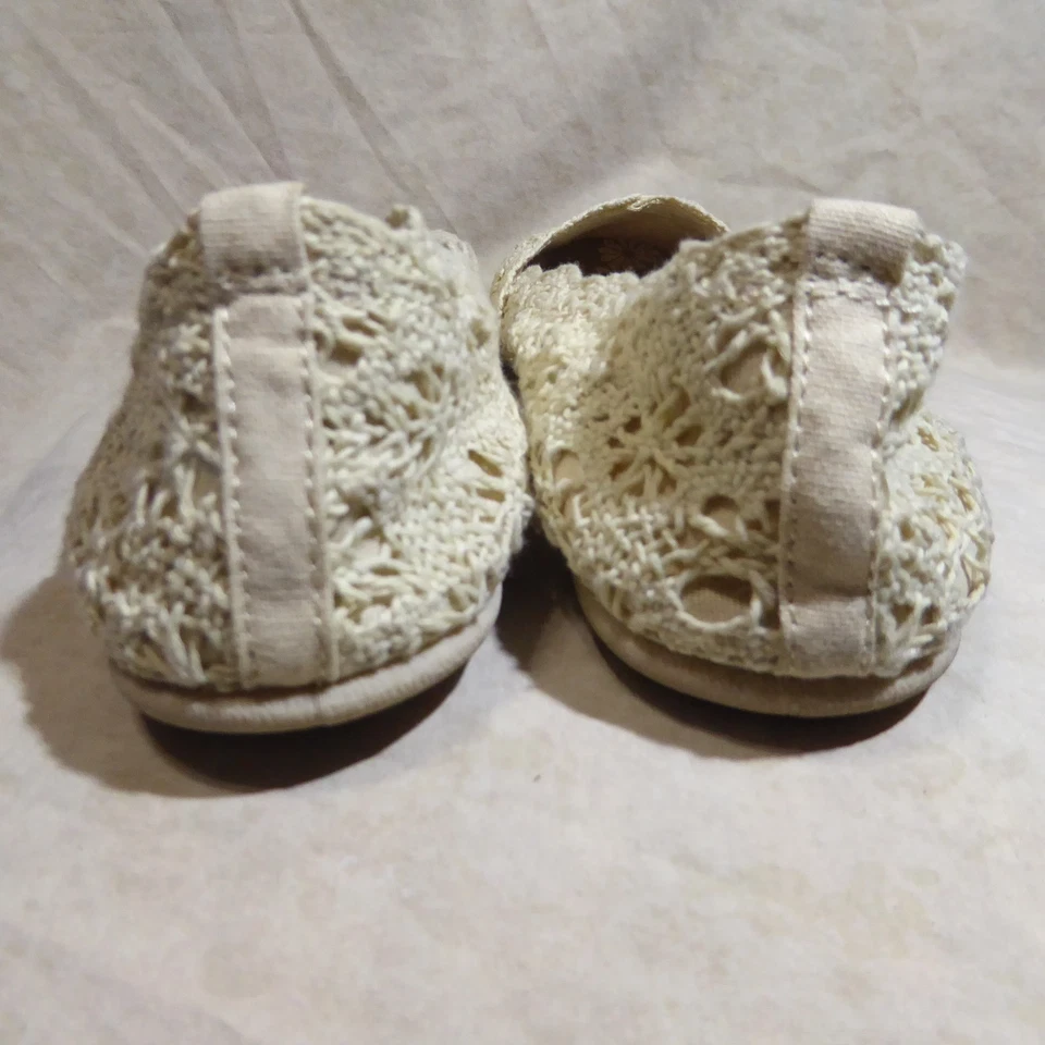 🩰 Planos de ballet Glory descoloridos talla 9 marfil beige flor ganchillo tela de encaje Foto 3 de 4