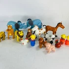 Lot of Vintage Fisher Price Little People Farm & Zoo Animals Elephant Monkey