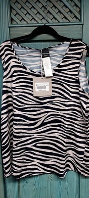 Marina Rinaldi Top Gr. 40/42 NEU Sommerbluse Zebralook w. Seide NP 89 