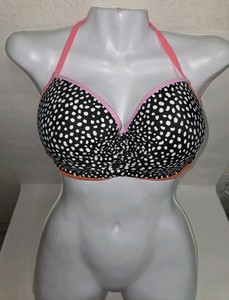 Womens Multi Color Victorias Secret Halter Bathing Suit Bikini Top Cup Size 36DD