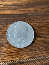 3" Metal Jumbo Kennedy Half Dollar. Magic. Tricks.