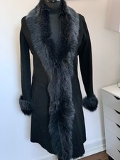 Max and Zac London real sheepskin shearling fur waterfall coat Toscana UK10 US6