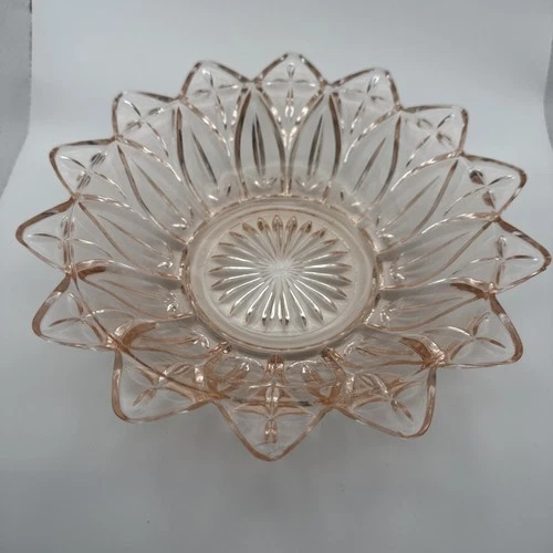 Vintage Rare Pink Depression Glass Petal Bowl From The Federal Glass Co.