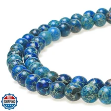 JarTc Natural Stone 6 Colors Sea Sediment Imperial Jasper Round Loose Beads f