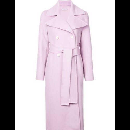 Rejina Pyo Lilac Double-Breasted Simone Wool Trench Coat Small