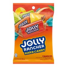 6x Jolly Rancher Tropical Hard Candy Peg Bag Fruit Snack Treats Bundle New 6.5oz