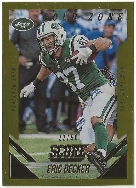 ERIC DECKER - 2015 Panini Score - Gold Zone  22/50  #18 - New York Jets  (2315a)