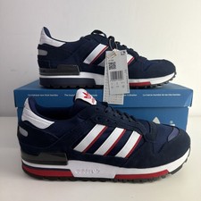 ADIDAS ZX 600 (JQ5435) BLU SCURO BIANCO ROSSO NAVY SCARPE DA GINNASTICA UOMO UK 9