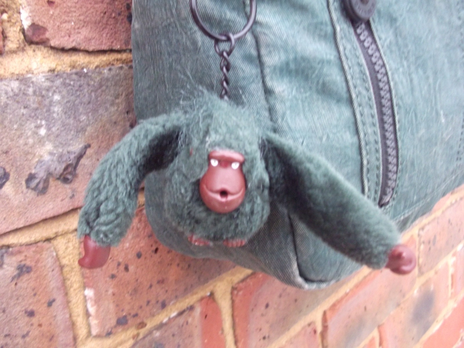 Kipling green rectangular shoulder handbag + monk… - image 5