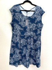 NEW $69 Tommy Hilfiger Womens Plus XXL Blue White Paisley Knit Dress