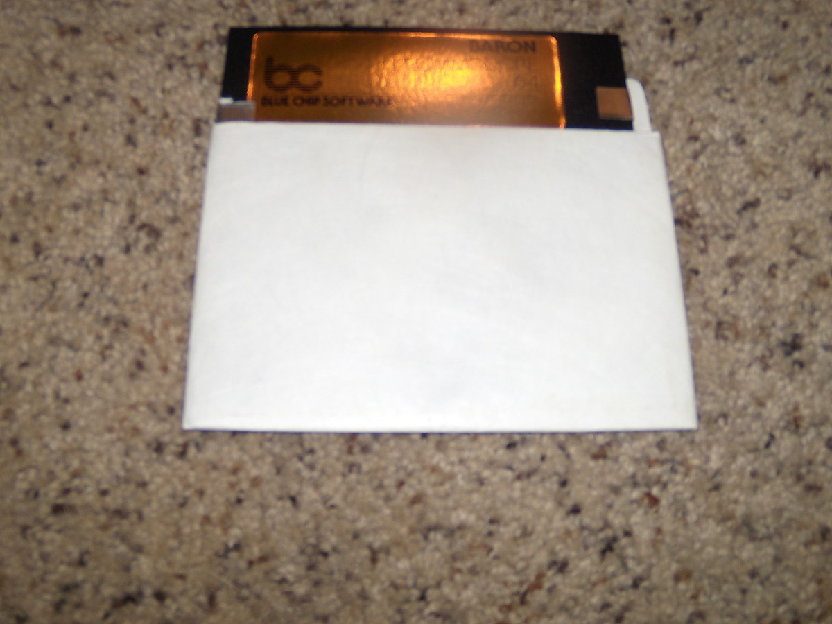 Commodore 64 – Jeu BARON – Blue Chip Software – Disquette 5″1/4 Et Manuel – Complet Et Fonctionnel