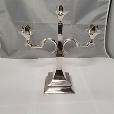 wundersch&ouml;ner 3fl.  Art Deco Leuchter Silber 800 Henzler Hanau um 1930 #3