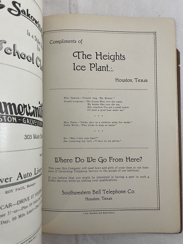 1923 Houston Heights Senior High School Texas Pennant Yearbook Annual SUPER RARE - Picture 14 of 16