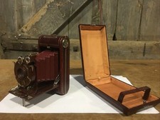 Kodak Vanity Vest Pocket Series III Camera Maroon/ Burgundy & Case f6.3 Diomatic