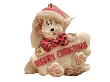 Merry Christmas Pet Dog Ceramic Ornament. EXCELLENT CONDITION
