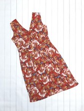 Simply Vera Wang Pink Orange Floral Sleeveless Spring Summer Dress M Size Womens
