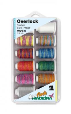 Madeira Overlock Minikingbox Aeroflock Nr.100 gefüllt (12 Farben / 1000 m)