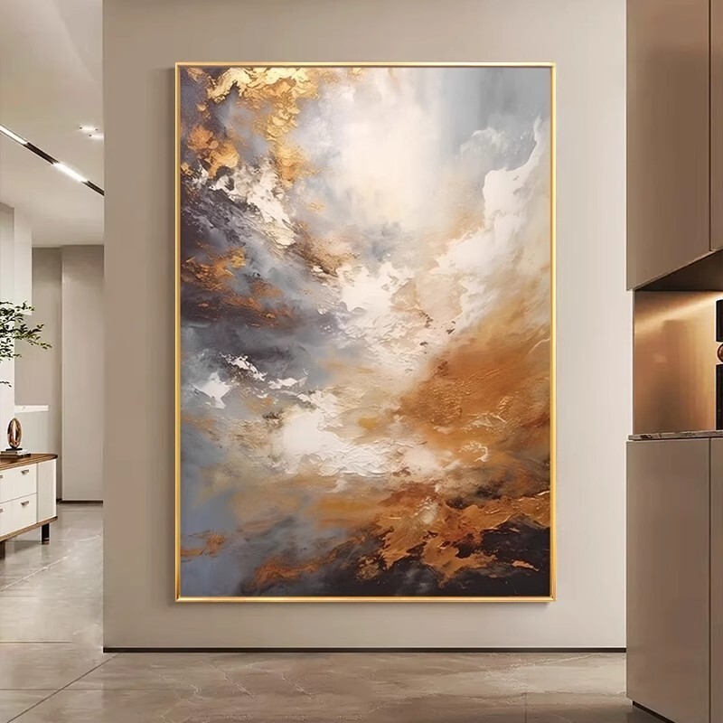 Modern Pure hand-drawn abstract scenery oil painting Wall decor painting 36in