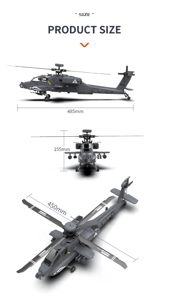 YUXIANG F11-S AH-64D Apache 9CH 2.4G 6-Axis 3D GPS Positioning RC RTF Helicopter - Image 3 of 4