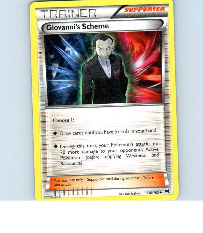 2015 Trainer Giovanni's Scheme 138/162 Pokemon Card