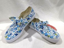 Vans Girl's Authentic Knotted Disty Floral Blue/Multi Skate Shoes - Size 2 NWOB