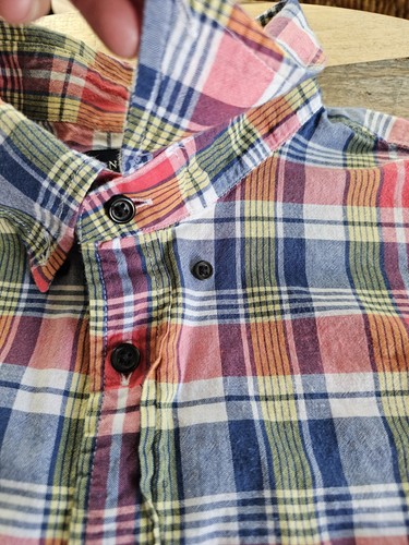 Camicia Lands End multicolore a quadri manica corta con bottoni cotone XL alta - Foto 4 di 8
