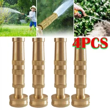 Solid Brass Garden Spray Nozzle 4" Adjustable Twist Water Hose USA Stock 4 PACK