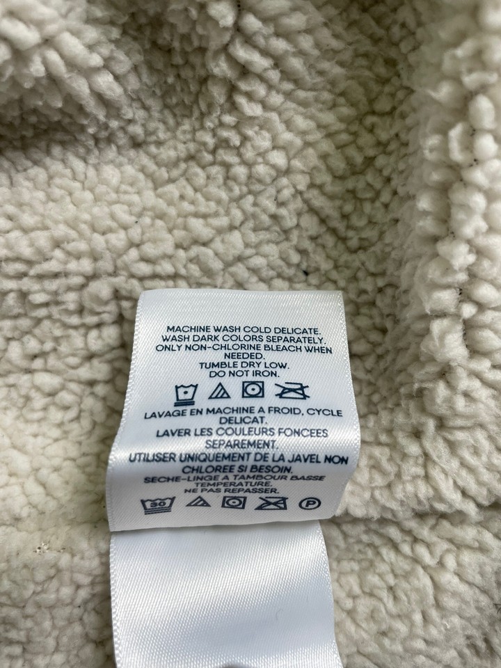 LANDS END Flannel Sherpa Lined Hooded SHIRT JACKET Size LARGE New SHIP