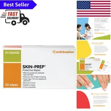 Smith+Nephew SKIN-PREP Wipes – Protective Dressing, 50 Count, No-Sting Formula