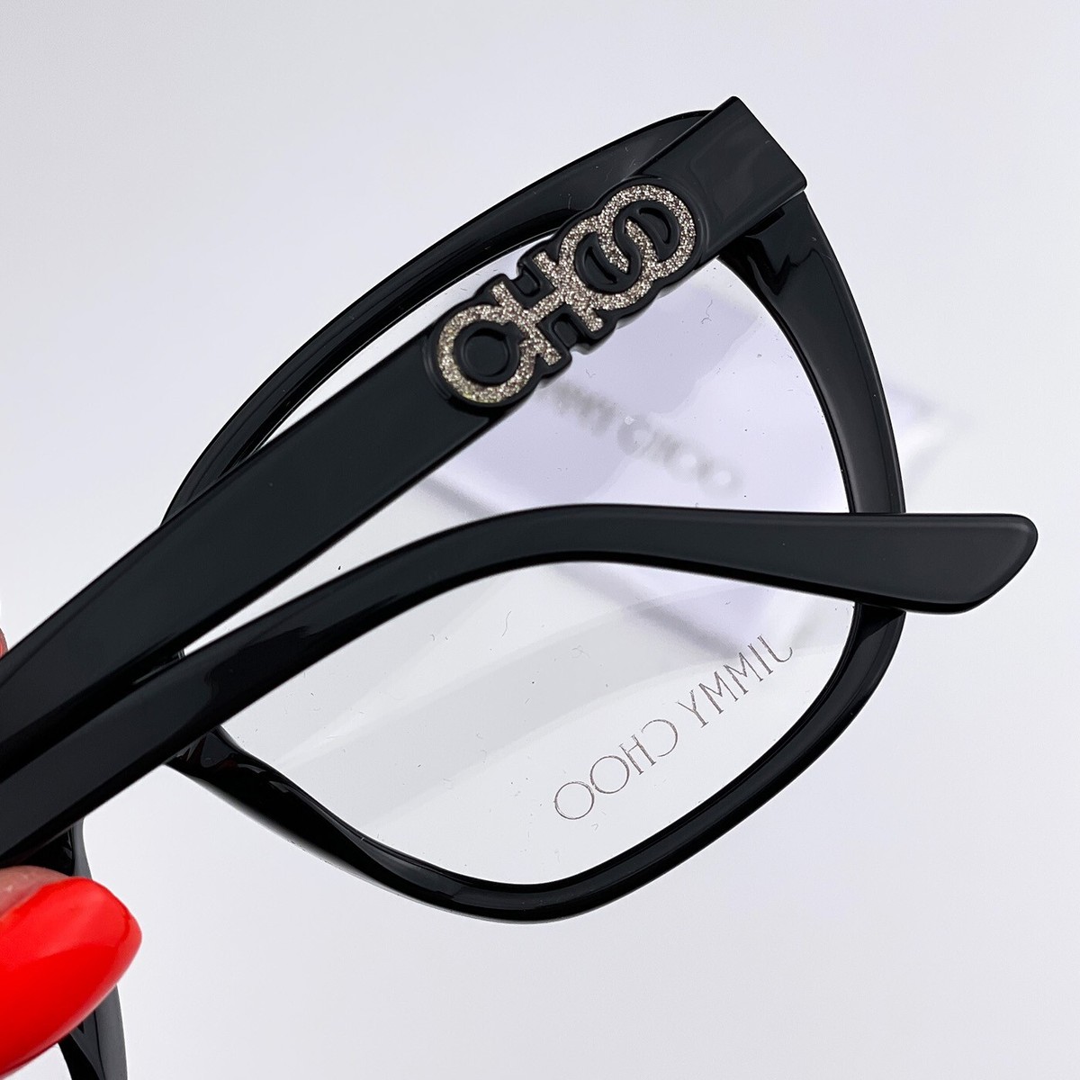 Jimmy Choo Women AUTHENTIC Eyeglasses Black Demo Square  display picture 1