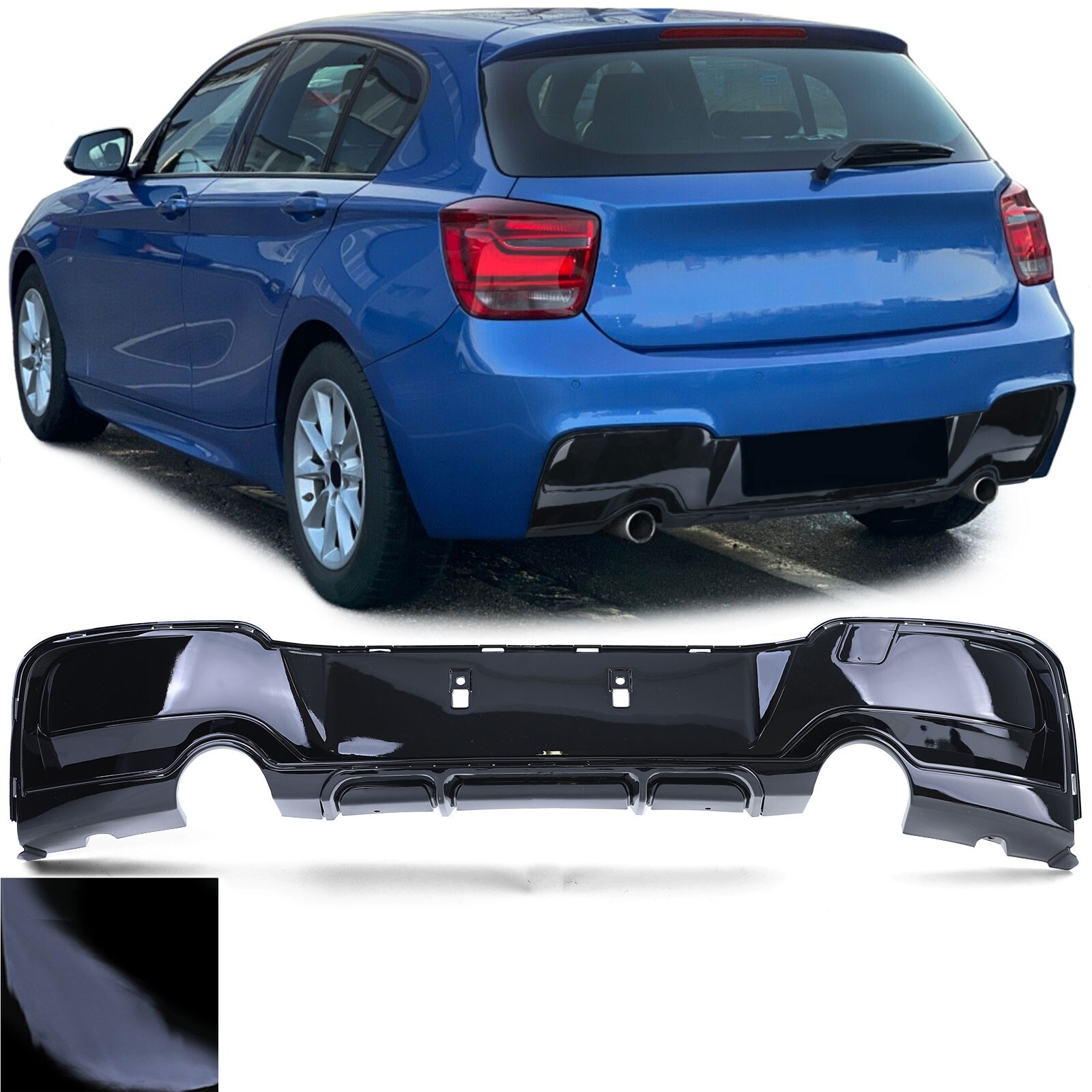 Diffuseur Arrière Noir Brillant BMW F20 F21 : Look Sportif M Performance au Quotidien