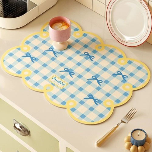 Water Absorbing Leather Placemat Rectangular Insulation Mat Household - Picture 10 of 12