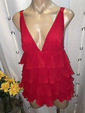 Victoria's Secret Red Ruffle Sheer Babydoll Nightie Size M
