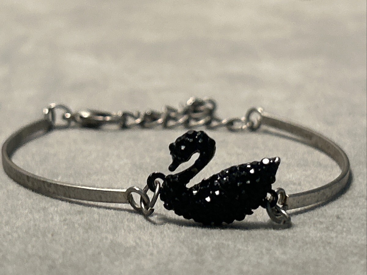 Black swan crystal Vintage bangle bracelet Swarovski ? | eBay
